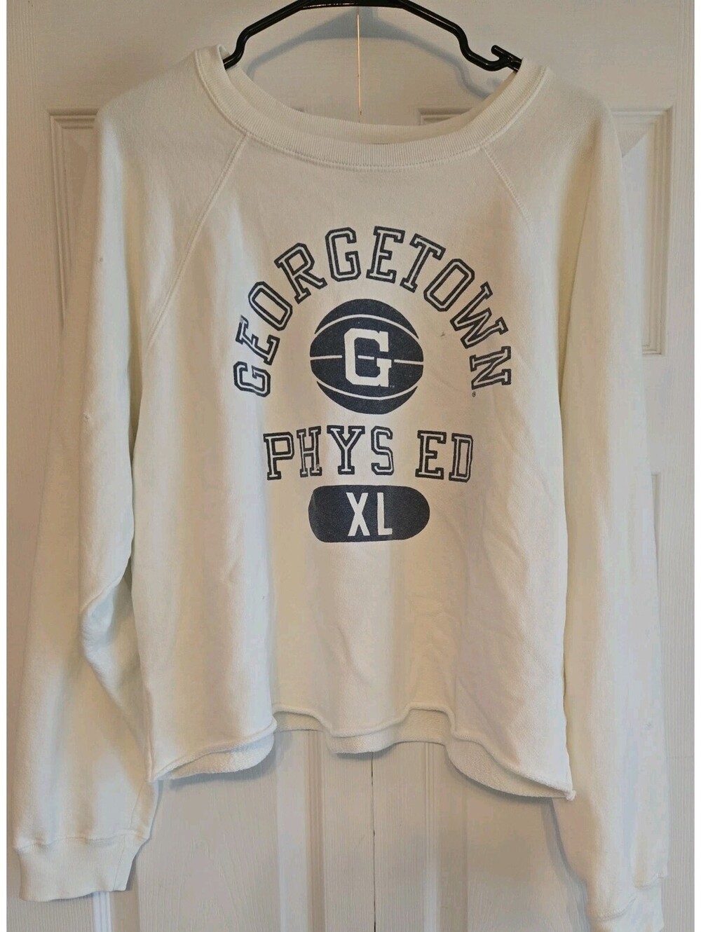 Msrp $118 Nwt Retrobrand Sweater Georgetown Sz L distressed crop